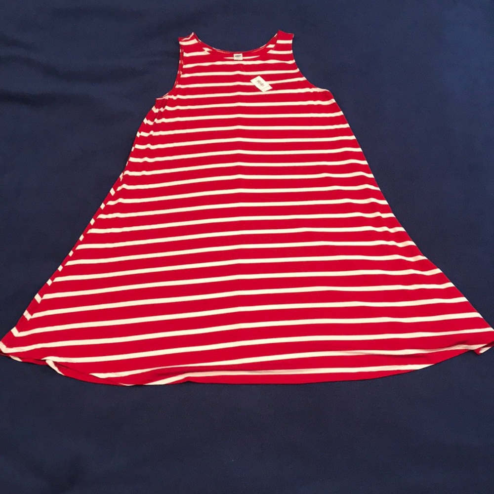Striped sleeveless swing dress